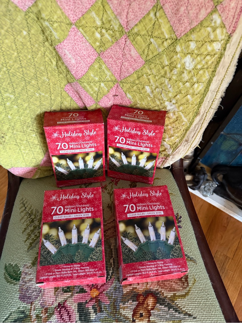 Lot of four NIB mini light strands, indoor outdoor. Perfect for patio lighting!